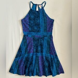 Mossimo Blue & Purple Mini Skater Dress, Size M